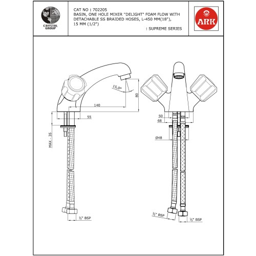 Basin One Hole Mixer, FF 