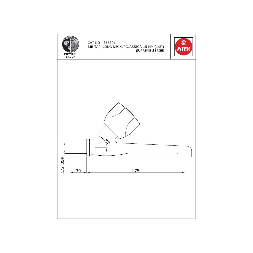 Bib Tap, Long Neck, Classic