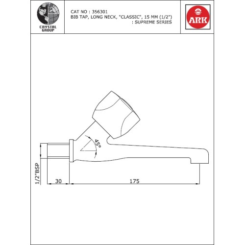 Bib Tap, Long Neck, Classic
