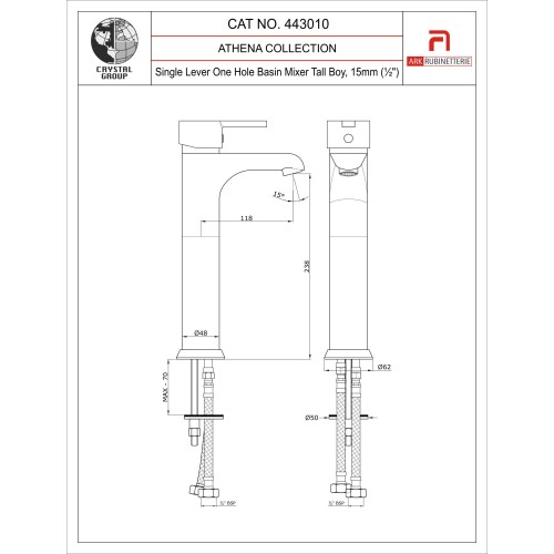 Single Lever Basin Mixer Tall Boy
