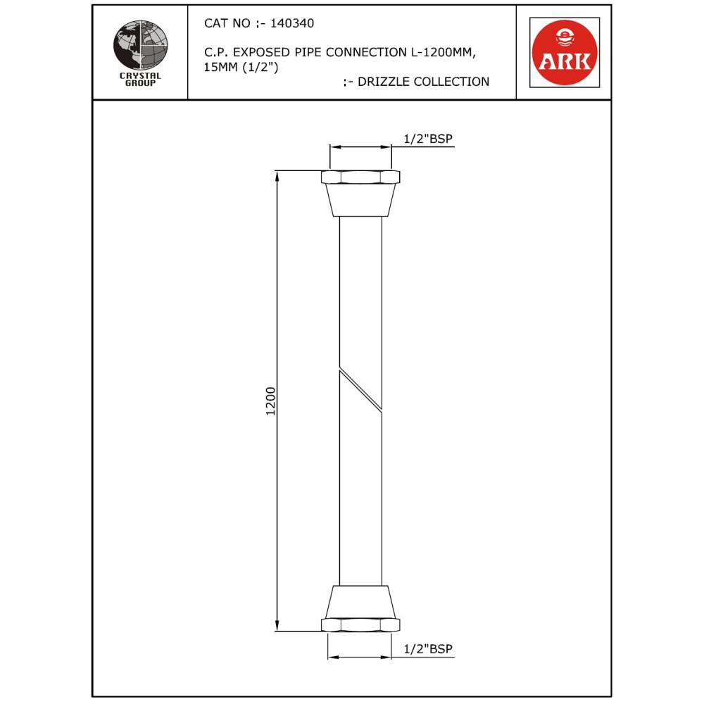 C.P. Exposed Pipe, L-1200mm