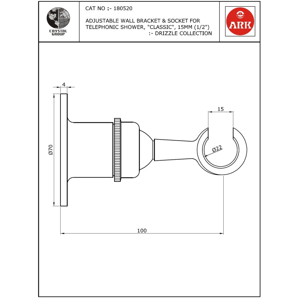 Wall Bracket Adj., Classic