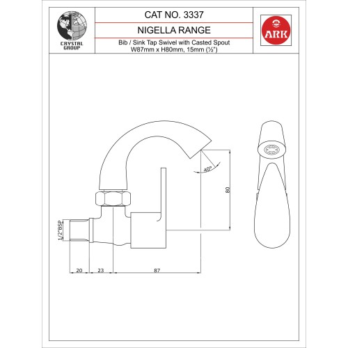 Sink Tap Swivel with Casted Spout