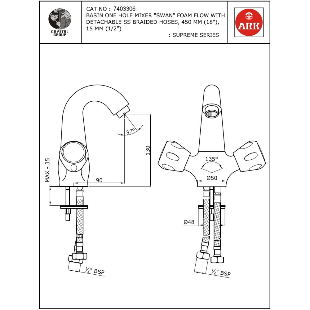 Basin One Hole Mixer, FF 