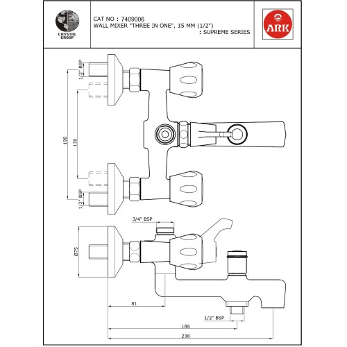 Wall Mixer 3 in 1