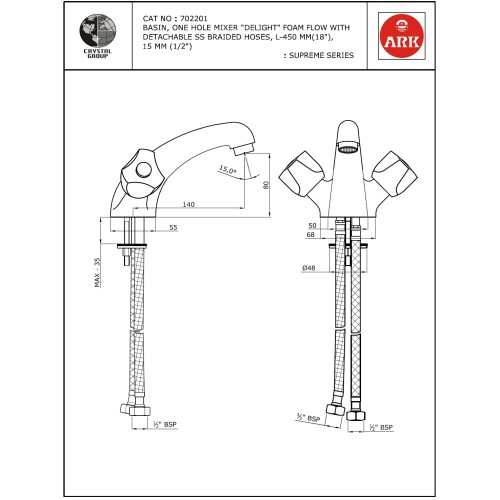 Basin One Hole Mixer, FF 