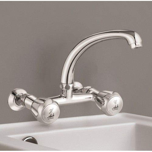Wall Mixer Sink with Swivel FF, H.H.U Casted Spout