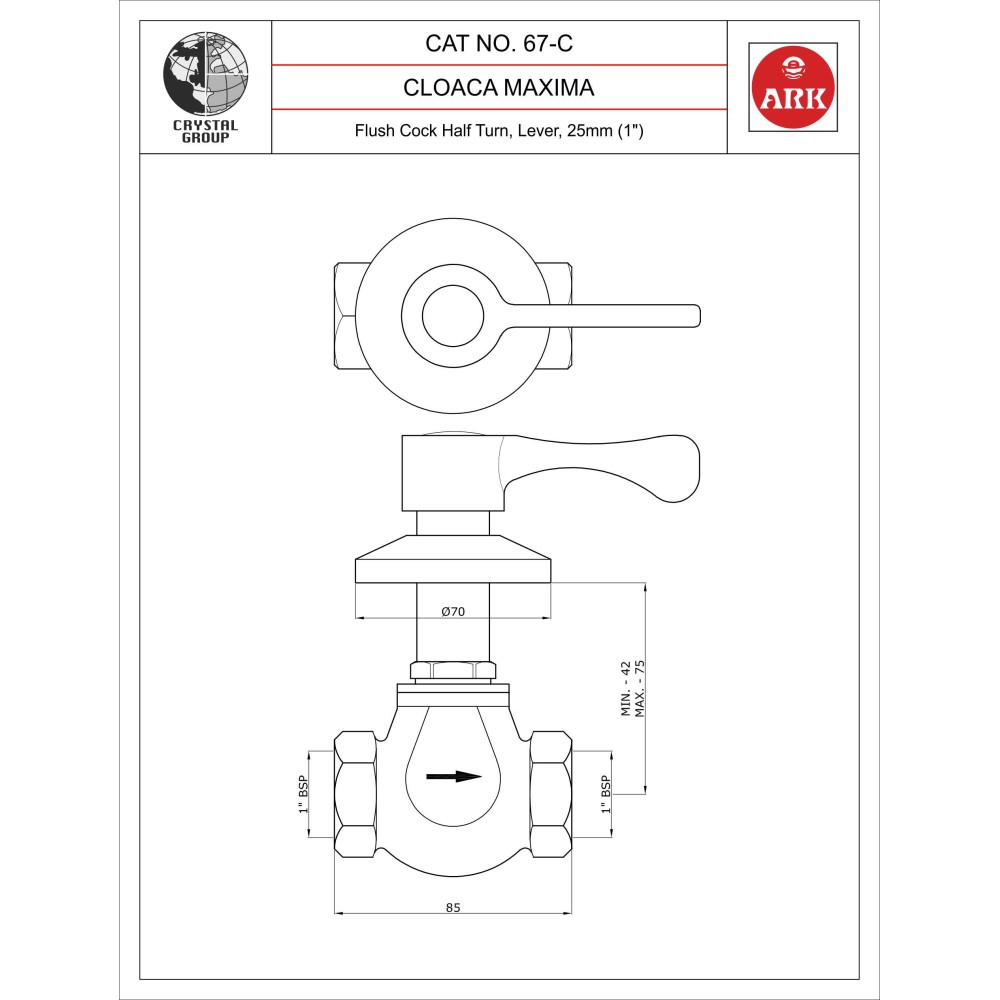 Flush Cock Half Turn 