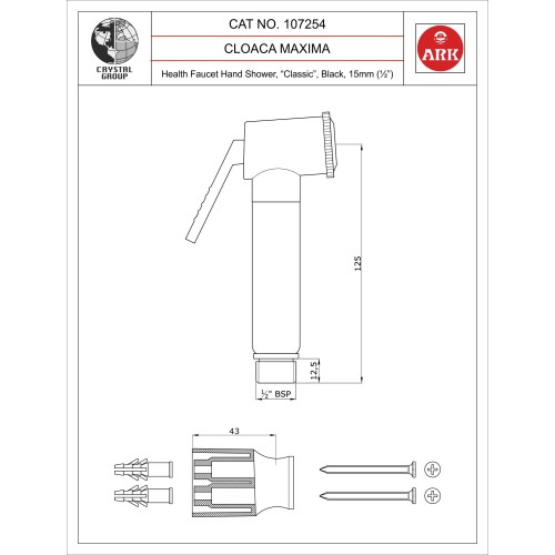 Health Faucet Hand Shower (Black)