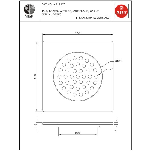 Jalli with Square Frame, 6