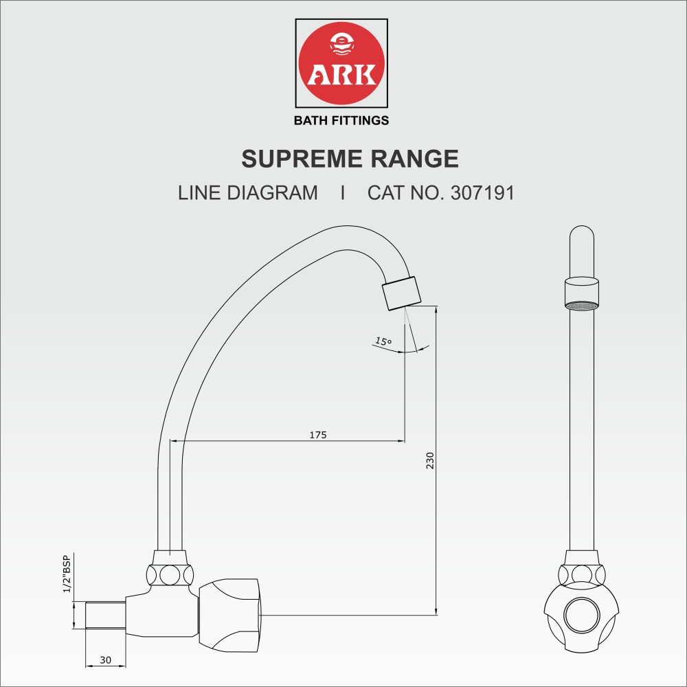Sink Tap, Swivel FF with Pipe Spout