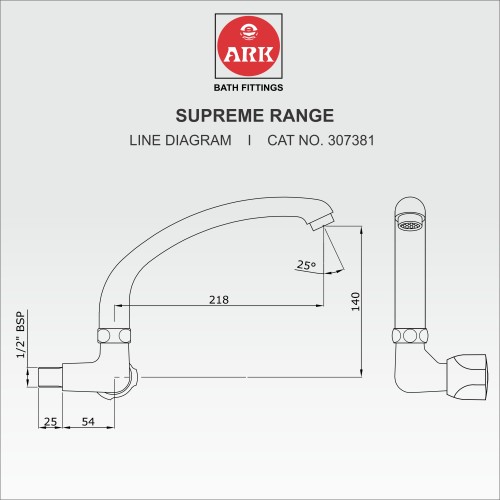Sink Tap, Swivel FF, H.H.U Casted Spout with Right Handle