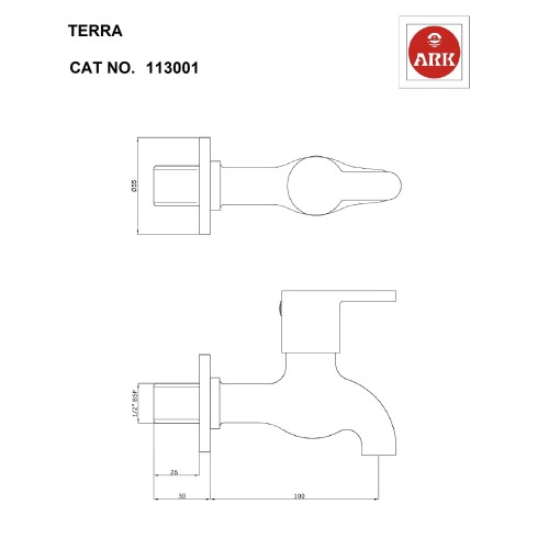Bib Tap, Vintage, Short Body