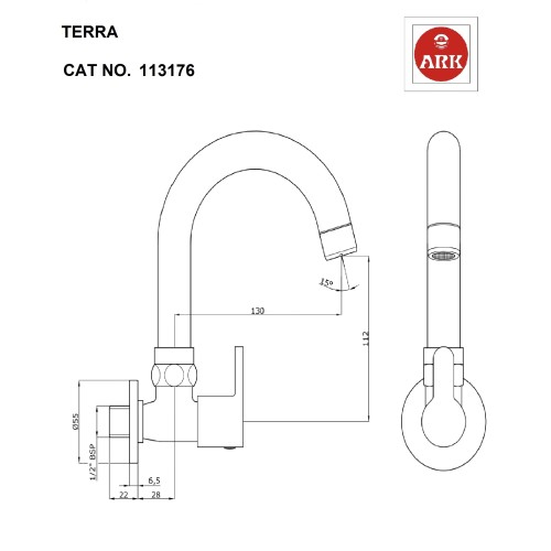 Bib / Sink Tap Swivel with HU Spout, FF