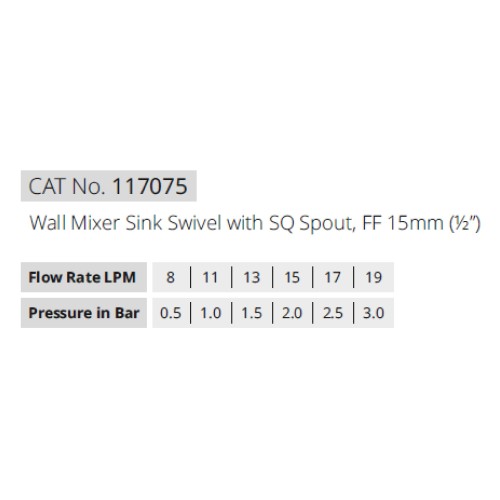 Wall Mixer Sink Swivel with SQ Spout, FF