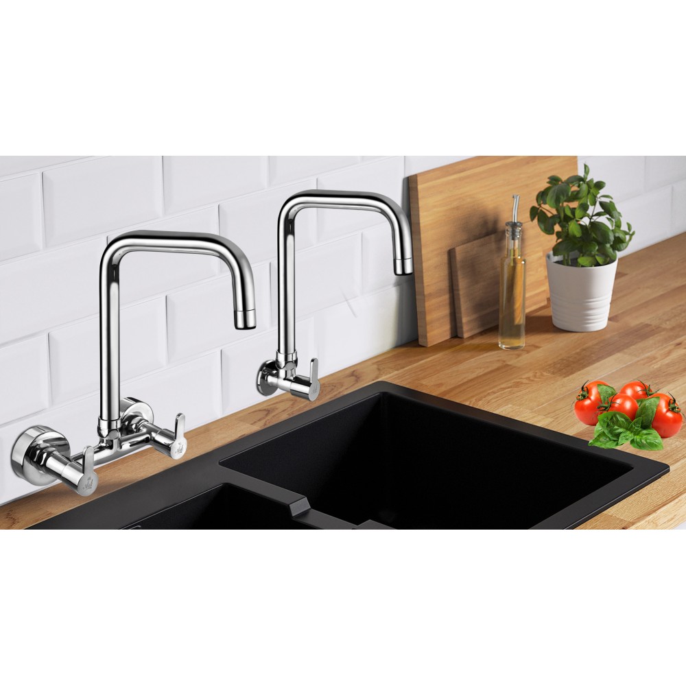 Wall Mixer Sink Swivel with SQ Spout, FF