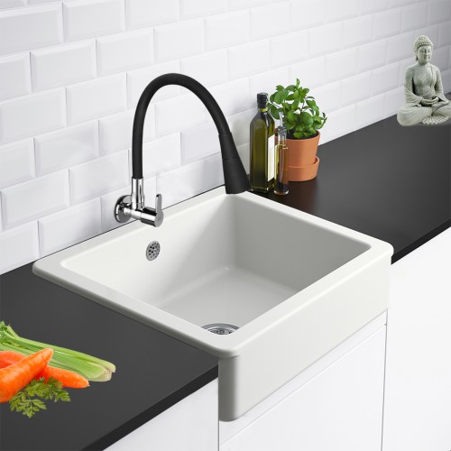 Bib / Sink Tap Swivel with Silicon Flexible Spout, Twin Spray (FF & Rain) 