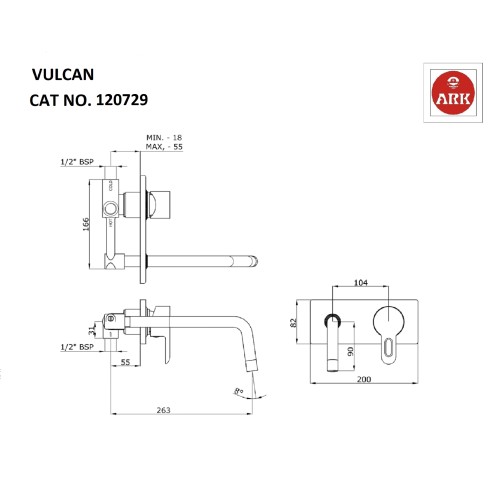Single Lever Wall Mounted Basin Mixer