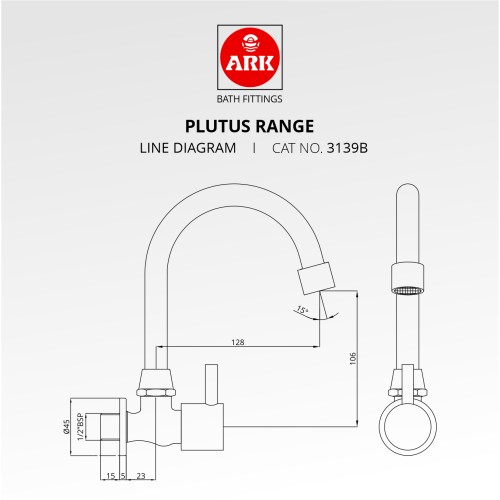 Bib / Sink Tap Swivel,Tangent  Foam Flow with H.U Pipe Spout