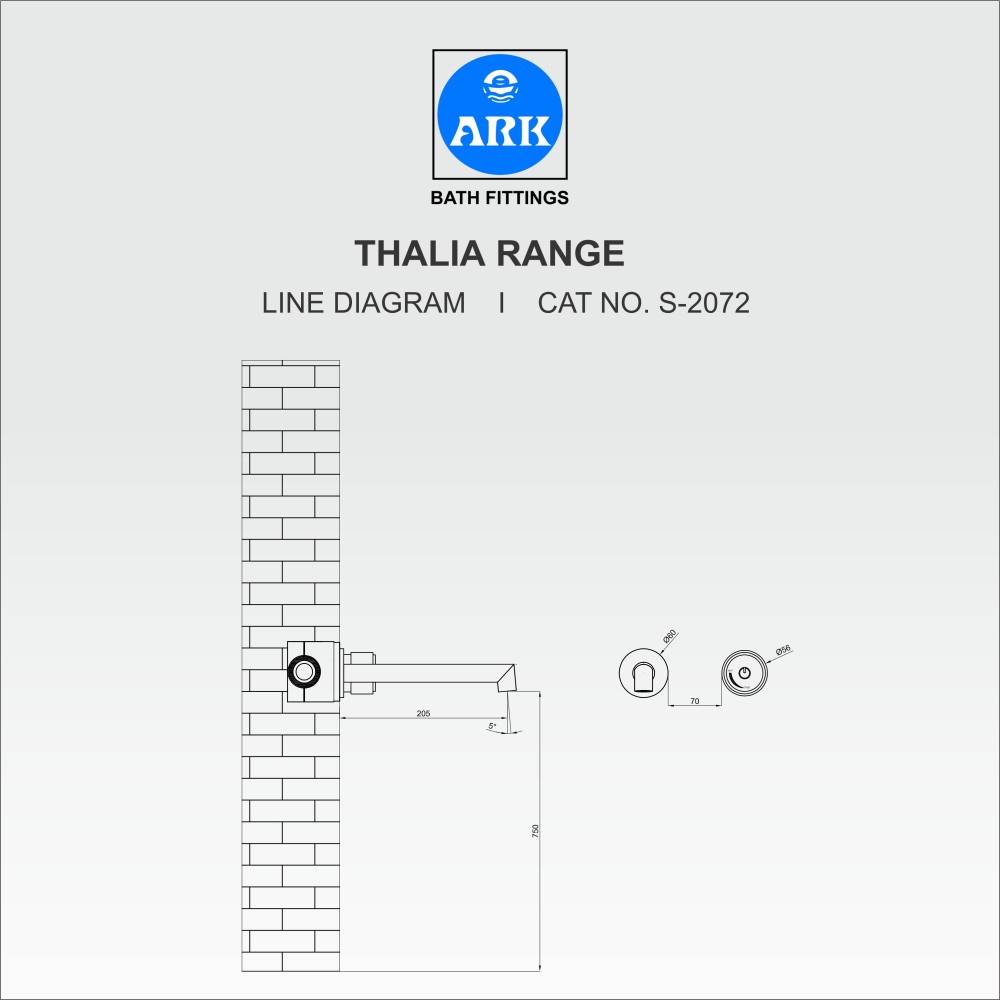 Wall Mounted Basin Mixer, Disk Control