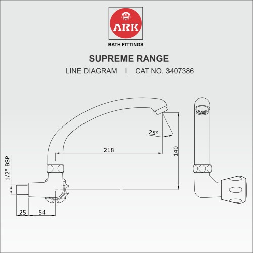 Sink Tap, Swivel FF, H.H.U Casted Spout with Right Handle