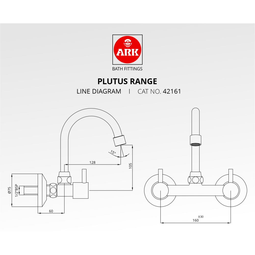 Sink Mixer, Tangent, Swivel with H.U Pipe Spout