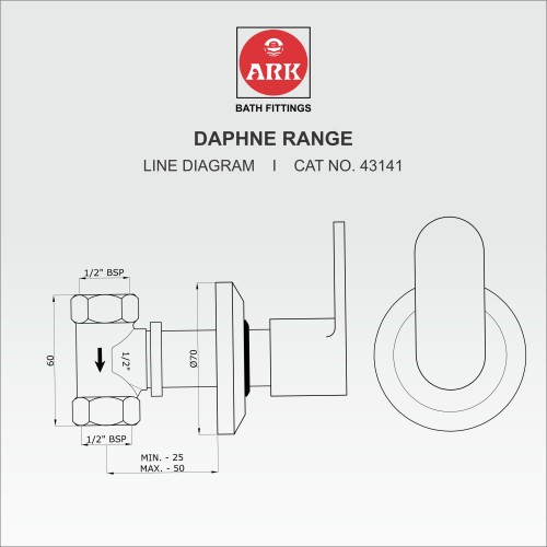 Concealed Stop Valve, 1/2
