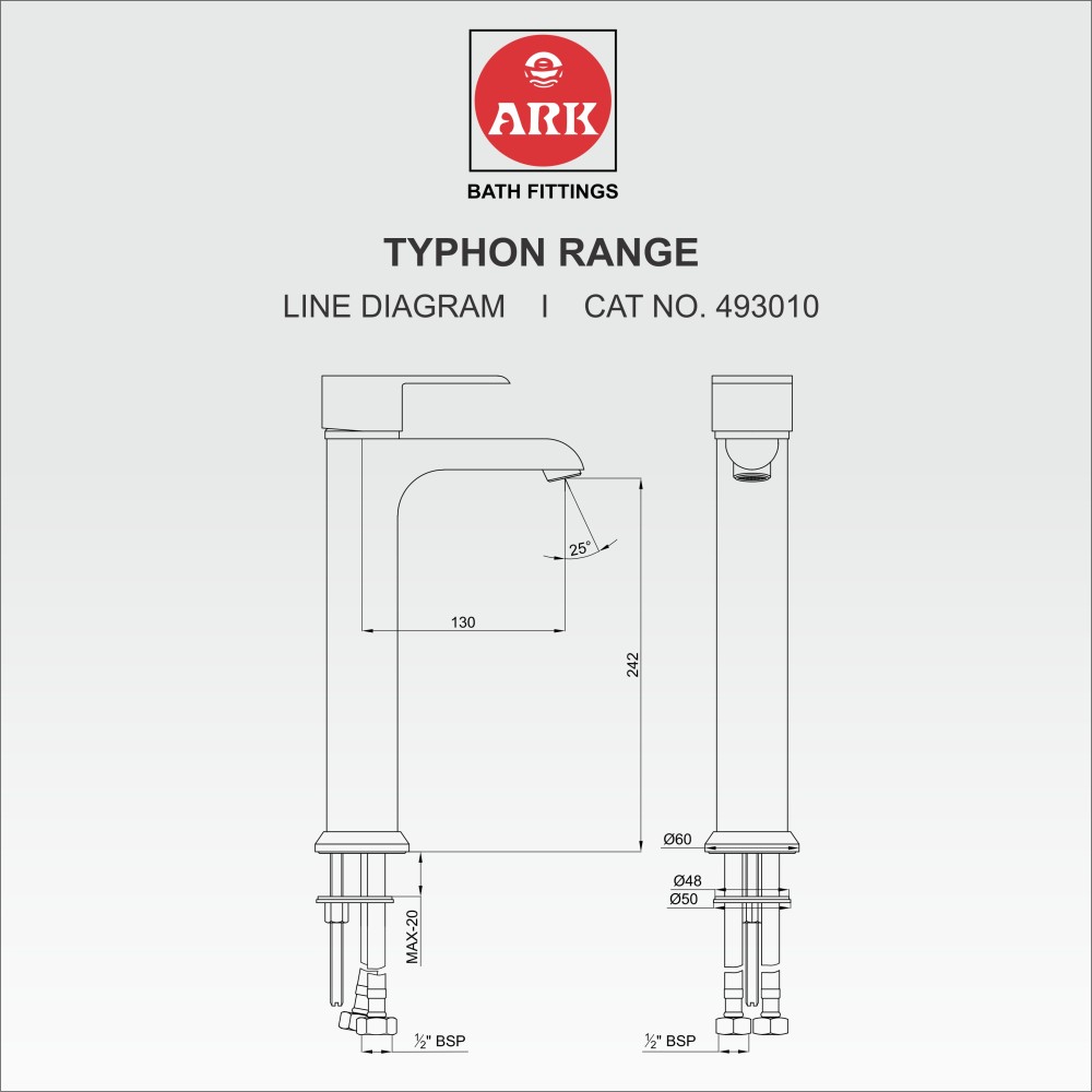 Single Lever Basin Mixer Tall Boy