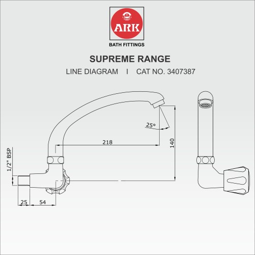 Sink Tap, Swivel FF, H.H.U Casted Spout with Right Handle