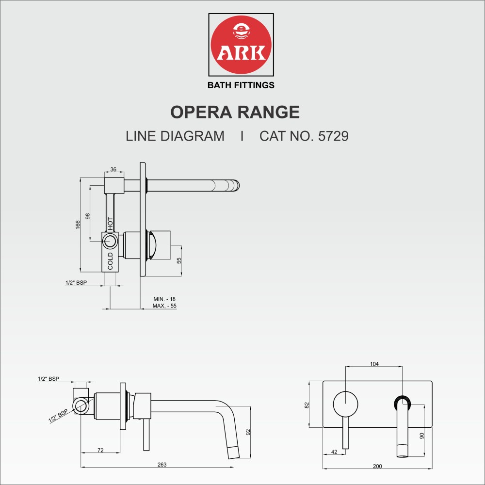 Single Lever Wall Mounted Basin Mixer