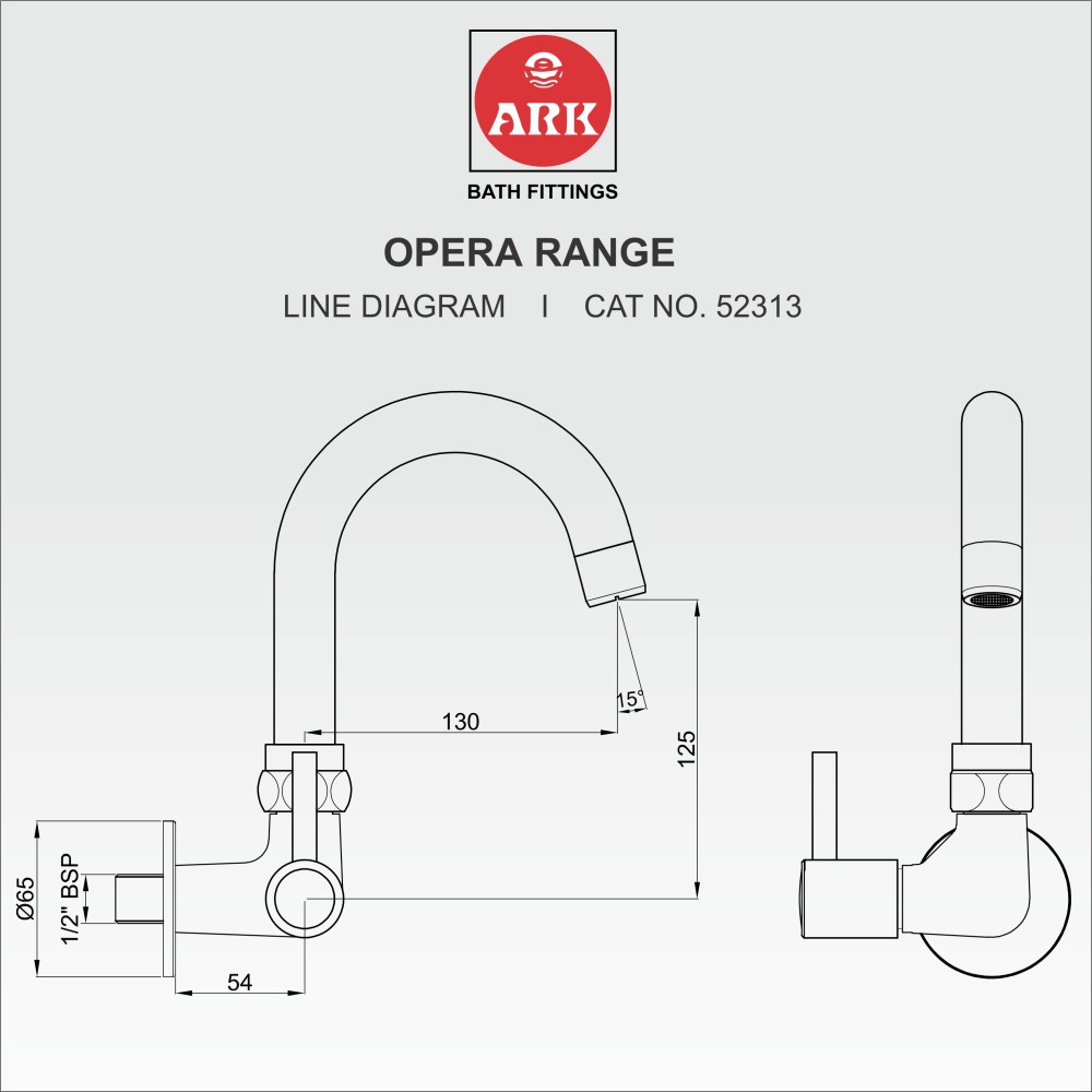 Sink Tap with Swivel Spout, Left Side Handle