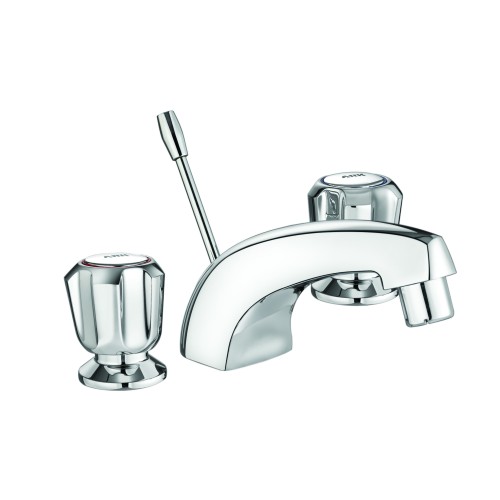 Basin Three Hole Mixer,FF with Pop-Up Waste