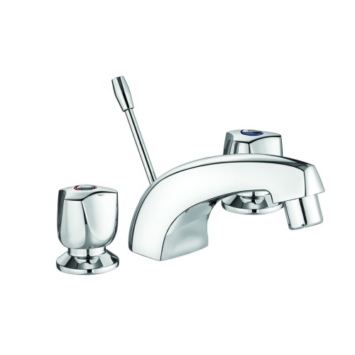 Basin Three Hole Mixer, FF with Pop-Up Waste