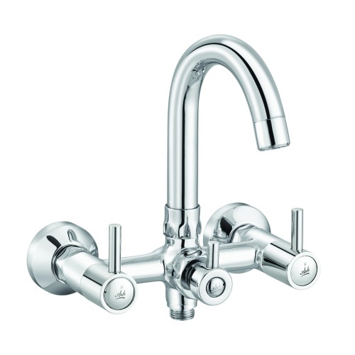 Wall Mixer Sink 2 in 1 with Swivel Spout