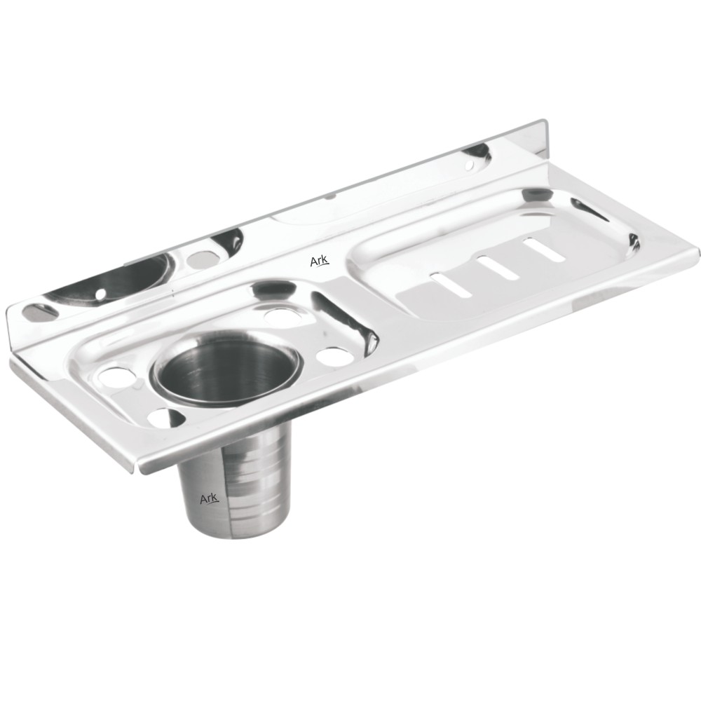 Peripheral Soap Dish & Tumbler Holder with Brush Socket