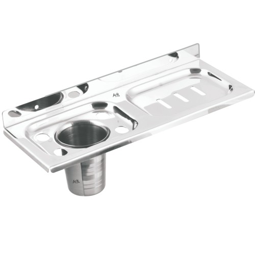 Peripheral Soap Dish & Tumbler Holder with Brush Socket