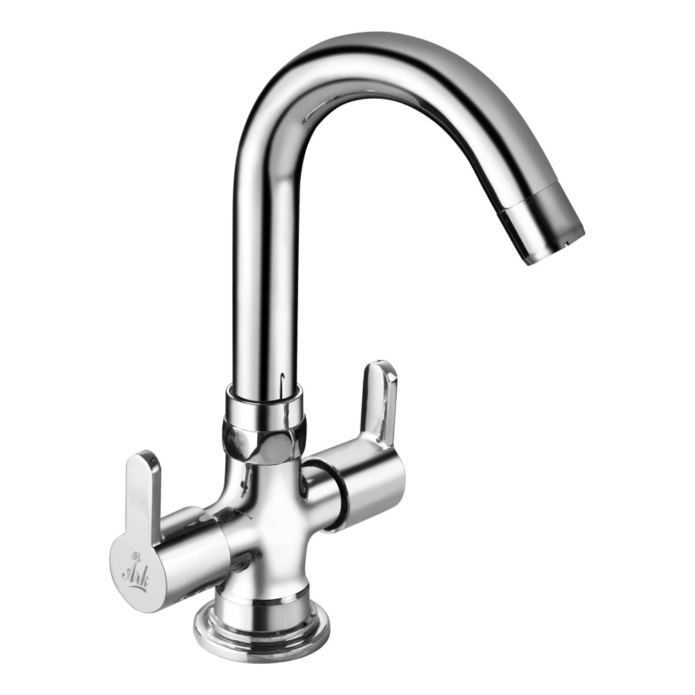 Basin One Hole Mixer with HU Spout FF & Detachable Braided Hoses