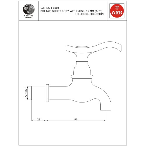 Bib Tap, Long Body with Nose