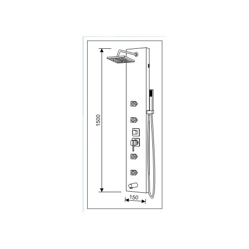 Shower Panel, Stainless Steel 