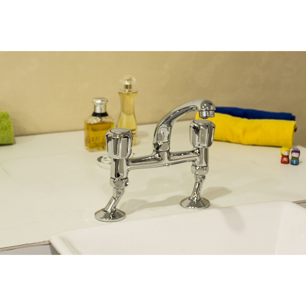 Basin Two Hole Mixer, FF with Swivel Spout