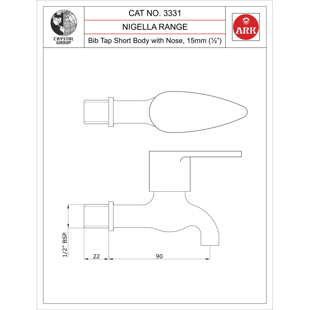 Bib Tap Short Body with Nose