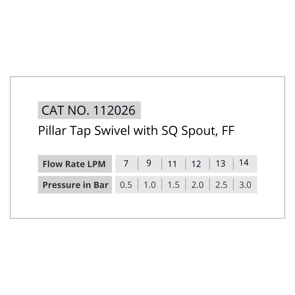 Pillar Tap Swivel with SQ Spout, FF 