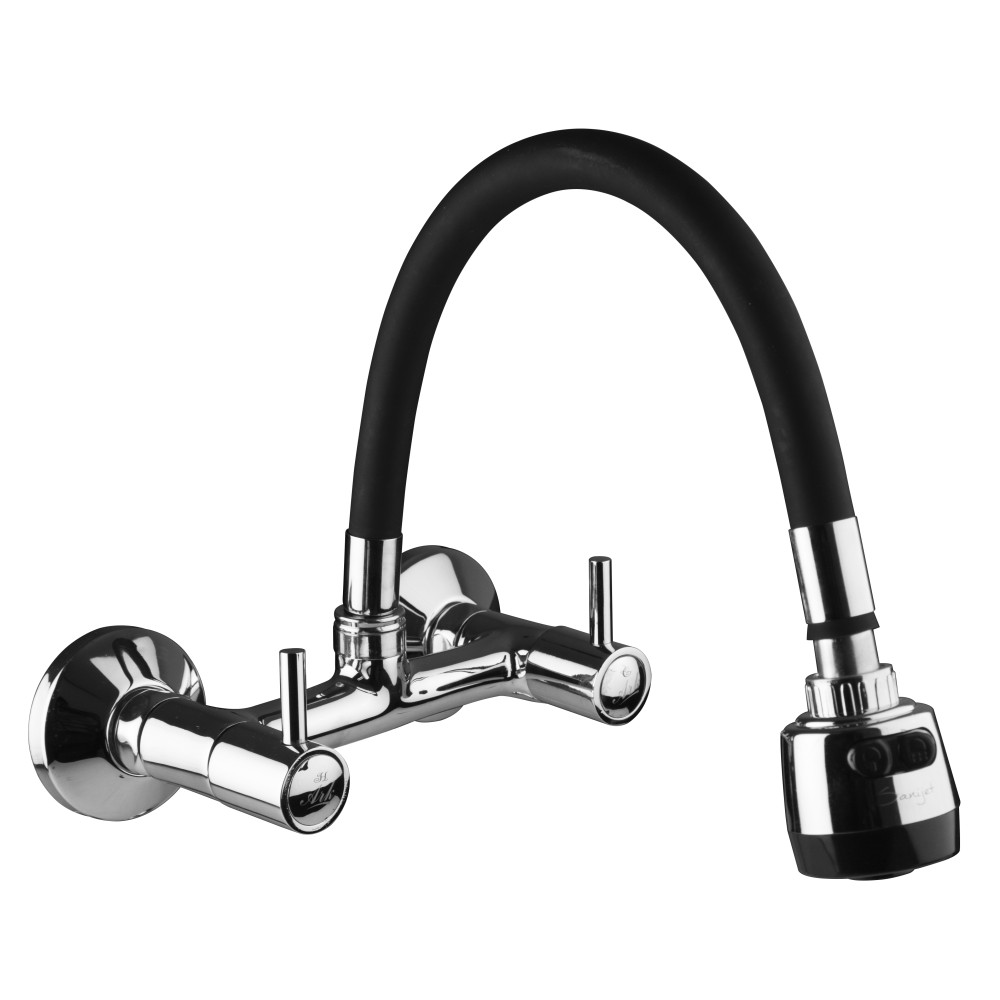 Wall Mixer Sink with Swivel Silicon Spout, 2 Function